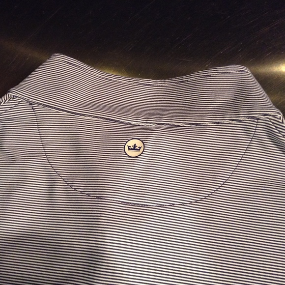 Peter Millar Men's 2XL Quarter Zip Pullover Shirt Blue Striped Golf Performance - Picture 8 of 8